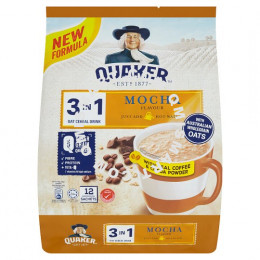 Quaker 3 in 1 Oat Cereal Drink Mocha Flavour 12 Sachets x 28g (336g)